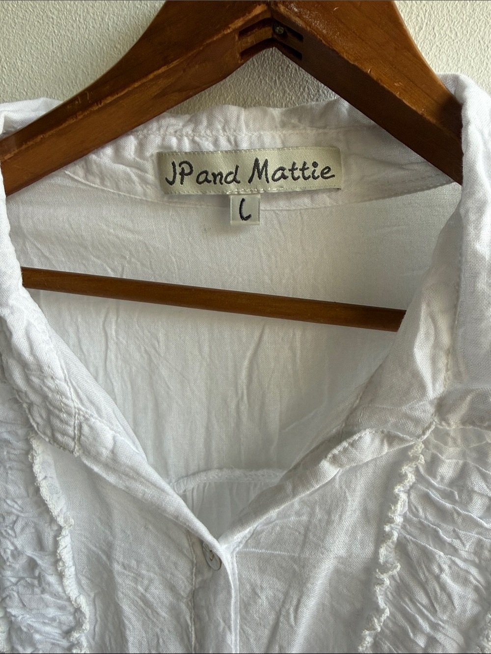 Panel Matters White Ruffled Button-Up Blouse - Picture 2 of 4